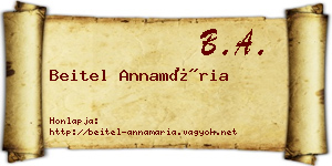 Beitel Annamária névjegykártya